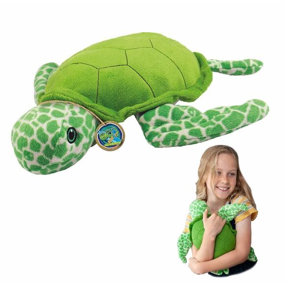 EcoBuddiez - Sea Turtle from Deluxebase. Large 14.5 inch Soft Plush Toy Made fr - Picture 1 of 5
